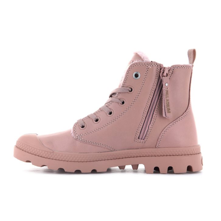 Bottes Palladium Pampa Hi Zip Leather S Femme Rose | FR FMD217Q